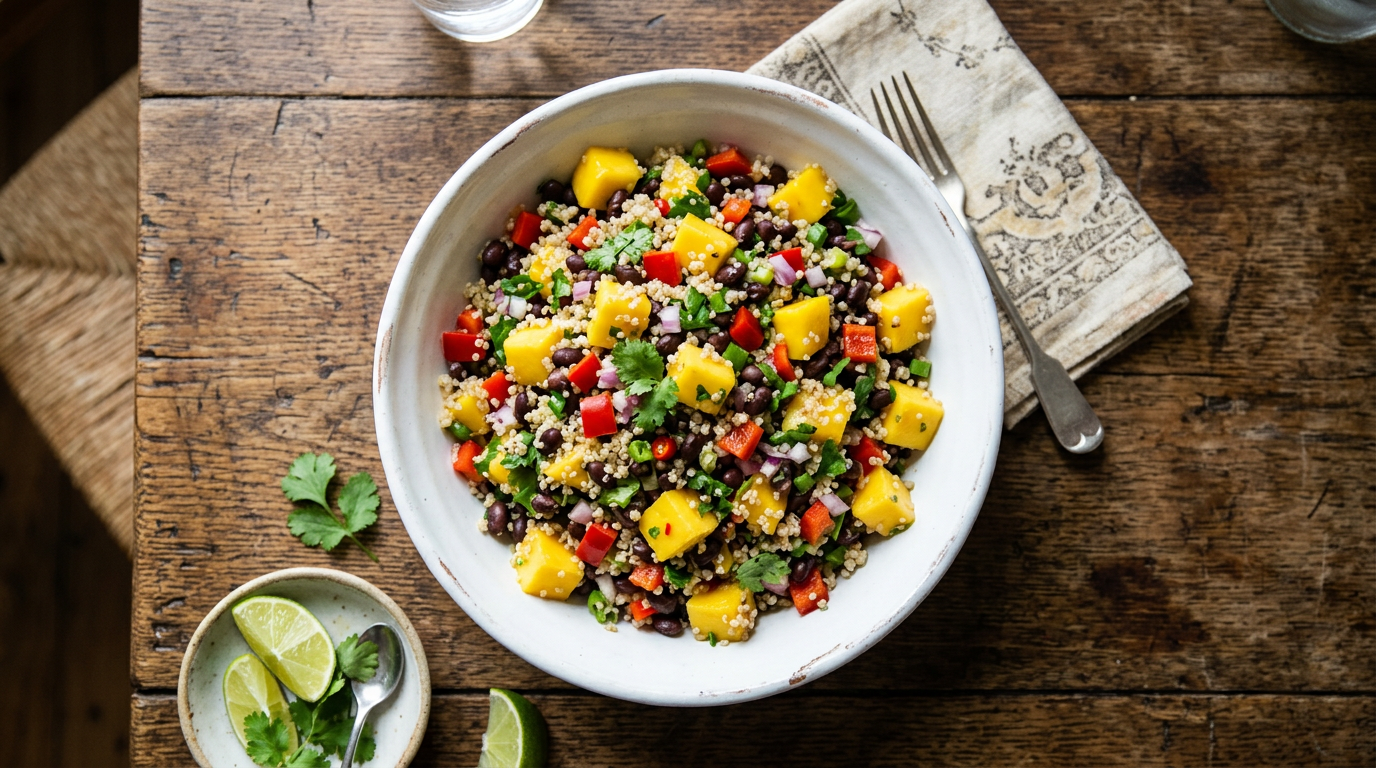 Mango and black bean quinoa salad